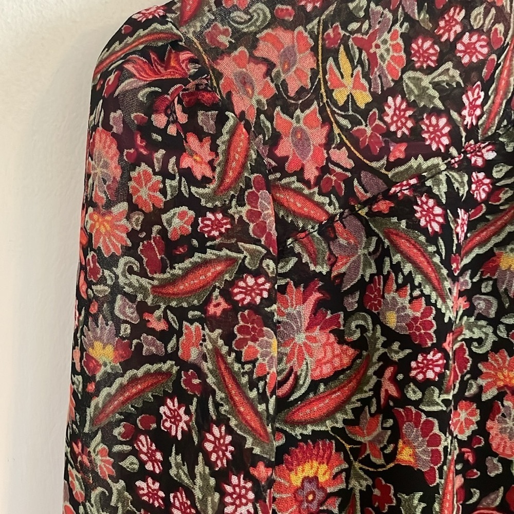 Flaw // Urban Outfitters Bleecker Sheer Sleeve Wrap Dress - Picture 6 of 11